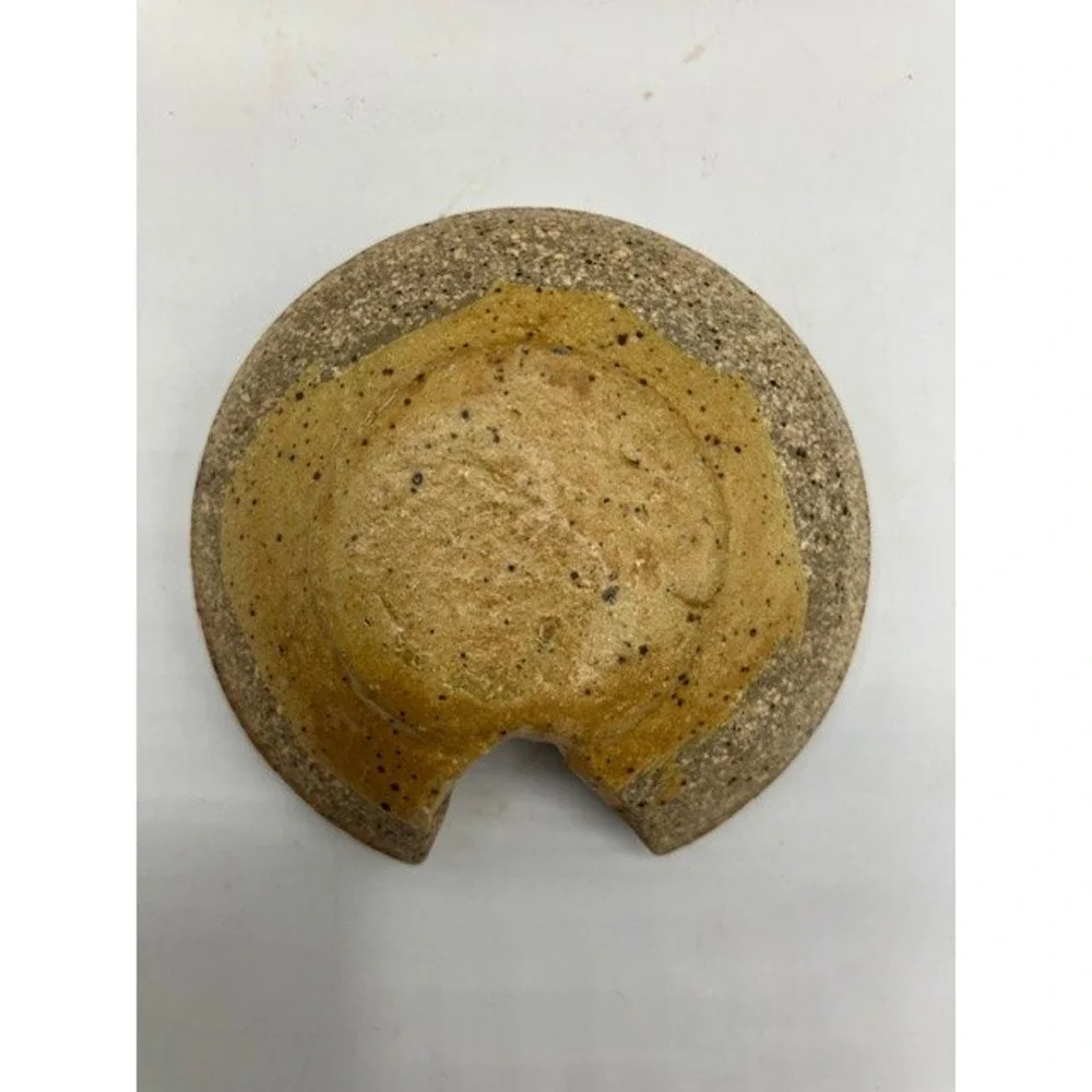 Handmade‎ Studio Pottery Stoneware Honey Pot with Lid and Wood Dipper 5.5